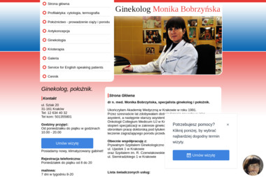 Ginekolog  Lekarz Monika Bobrzyńska - Gabinet Ginekologiczny Kraków