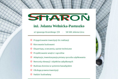 Jolanta Pastuszko-Wenicka Sharon. Projektowanie budowami, kierowanie budowami - Biuro Projektowe Jelenia Góra