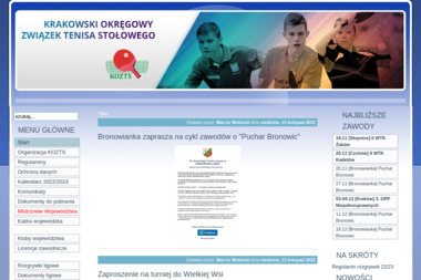 Krakowski Okręgowy Związek Tenisa Stołowego - Szkoła Jazdy Kraków