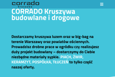 Corrado kruszywa - Hurtownia Budowlana Legionowo
