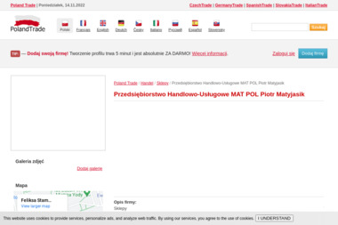 Matyjasik Piotr Przedsiębiorstwo Handlowo Usługowe Mat Pol - Firma Logistyczna Toruń