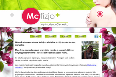 Marlena Ciesielska Mcfizjo Rehabilitacja Masaż Leczniczy - Rehabilitacja Kręgosłupa Dąbrówka