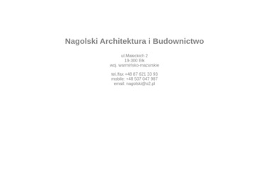 Nagolski Architektura i Budownictwo - Projekty Domów Nowoczesnych Ełk