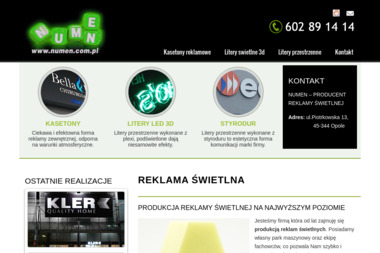 Agencja Reklamowa Numen - Usługi Reklamowe Opole