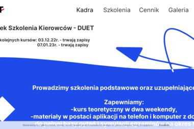 Ośrodek Szkolenia Kierowc&oacute;w Duet Damian Dobiecki - Kurs Prawa Jazdy Wichrowice