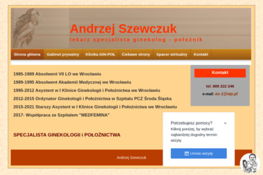 Lekarz Szewczuk Andrzej - Specjalistyczna Praktyka Lekarska Andrzej Szewczuk - Badania Ginekologiczne Wrocław
