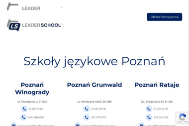 Leader School Joanna Owczarzak. Szkoła językowa, kursy językowe, nauka języków obcych - Szkoła Francuskiego Poznań