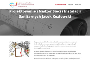 Projektowanie i Nadzór Sieci i Instalacji Sanitarnych Jacek Kozłowski. Projekty przyłączy, projekty - Biuro Projektowe Giżycko