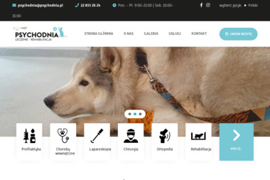 Psychodnia psy koty i inne. Leczenie i rehabilitacja - Leczenie Zwierząt Warszawa