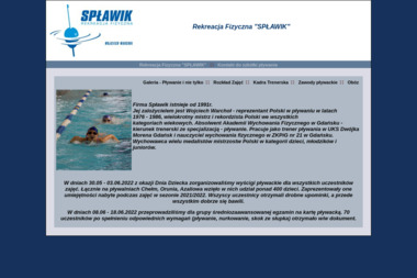 Rekreacja Fizyczna Spławik. Pływanie, aquaaerobik - Instruktor Pływania Gdańsk