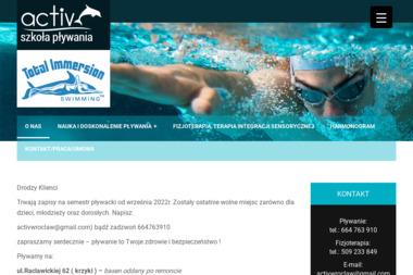 Szkoła Pływania Activ (Kompleks Sportowo-Basenowy WKS Śląsk) - Nauka Pływania Wrocław
