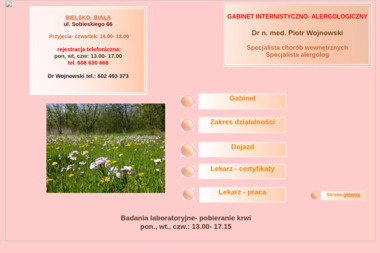 GABINET INTERNISTYCZNO- ALERGOLOGICZNY  Dr n. med. Piotr Wojnowski - Ginekologia Bielsko-Biała