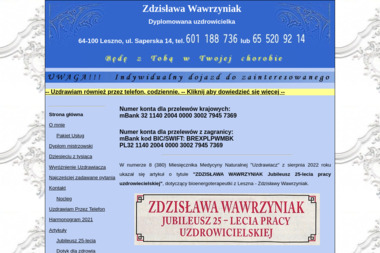 Bioenergoterapeuta Zdzisława Zdzisława Wawrzyniak Leszno - Rehabilitacja Leszno