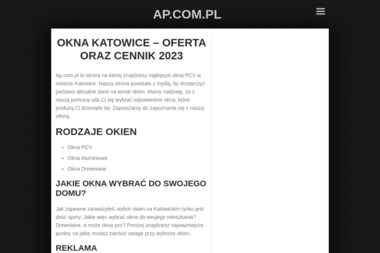 A- P Żory Sp. z o.o. - Okna Drewniane Na Wymiar Żory
