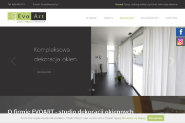 Evoart. Rolety rzymskie, firany, zasłony - Szycie Firan na Wymiar Wrocław