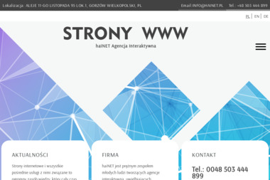 Hainet. Budowa stron internetowych, pozycjonowanie stron internetowych - Graficy Poznań