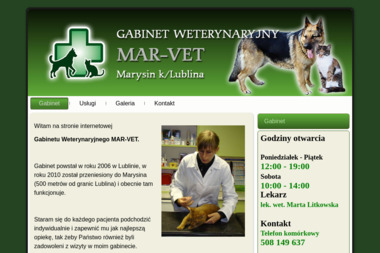 Gabinet Weterynaryjny Mar-Vet - Usługi Weterynaryjne Marysin