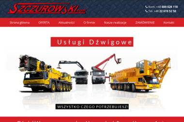 Jerzy Szczurowski. Usługi Dźwigowe - Usługi dźwigowe i pokrewne Warszawa