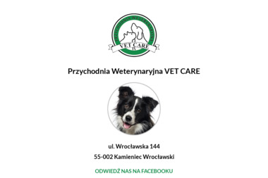 Przychodnia Weterynaryjna Vet Care. Ewa Fałendysz-Toś - Usługi Weterynaryjne Kamieniec Wrocławski