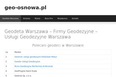 GEODETA W WARSZAWIE - Geolog Warszawa