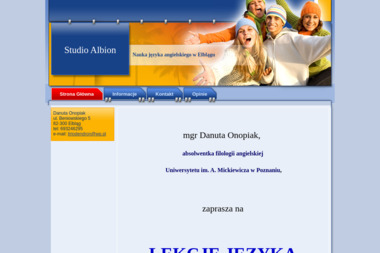 Studio Albion - mgr Danuta Onopiak - Nauka Języka Angielskiego dla Dzieci Elbląg