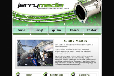 Jerry Media. Technika estradowa, wynajem sceny, wynajem sceny - Nagłośnienie, oświetlenie Warszawa