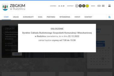 Zakład Budżetowy Gospodarki Komunalnej i Mieszkaniowej w Rudzińcu - Wywóz Gruzu Rudziniec