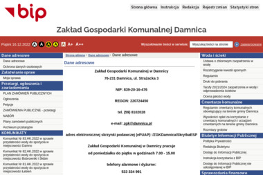 Zakład Gospodarki Komunalnej w Damnicy - Wywóz Gruzu Damnica