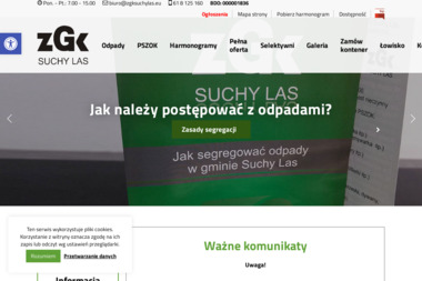 Zakład Gospodarki Komunalnej Suchy Las Sp. z o.o. - Wynajem Kontenera na Gruz Suchy Las