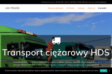 AN-TRANS Transport Ciężarowy Łachinowicz Anna - Transport krajowy Pruszcz Gdański