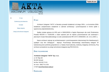 Archiwum Usługowe AKTA - Zakładanie Spółek Sieradz