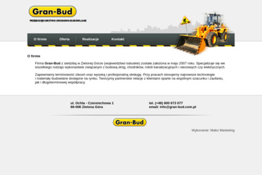 Przedsiębiorstwo Drogowo-Budowlane Gran-Bud - Wynajem Zaplecza Budowlanego Zielona G&oacute;ra