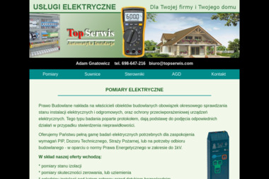 Topserwis - Zakład Pomiarów i Konserwacji - Pomiary Elektryczne Kłobuck 