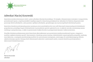 Kancelaria Adwokacka - Adwokat Maciej Kosowski - Adwokat Legnica