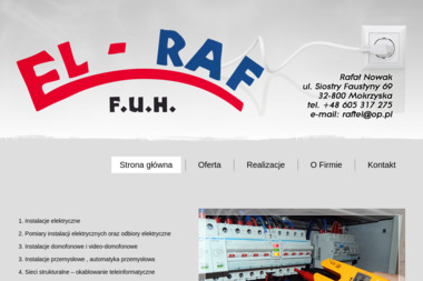F.U.H. EL-RAF Rafał Nowak - Pomiary Elektryczne Mokrzyska