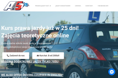 Ośrodek Szkolenia Kierowców AS - Szkoła jazdy Częstochowa