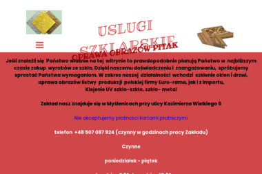 Zakład Usług Szklarskich, Oprawa Obrazów PITAK - Usługi Szklarskie Myślenice