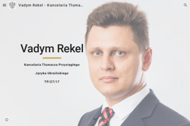 Vadym Rekel - Tłumaczenie Angielsko Polskie Krak&oacute;w