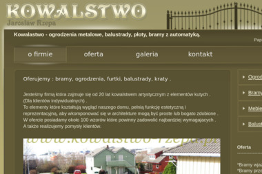 Kowalstwo Jarosław Rzepa - Sprzedaż Ogrodzeń Kutych Nowy Tomyśl