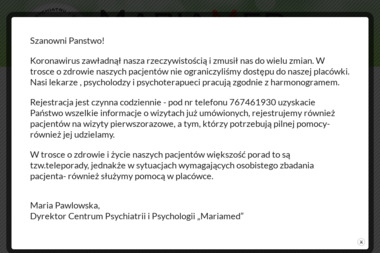 Centrum Psychiatrii i Psychologii "MariaMed" - Poradnia Psychologiczna Lubin
