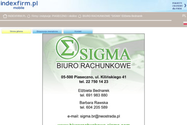 Sigma Biuro Rachunkowe - Rejestracja Firm PIASECZNO