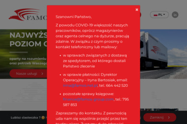 Famos Sp. z o.o. - Transport Międzynarodowy Warszawa