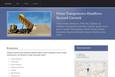 Firma Transportowo-Handlowa Ryszard Giermek - Żwir Budowlany Kraków