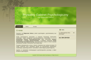 Prywatny Gabinet Psychologiczn mgr Małgorzata Subocz - Gabinet Psychologiczny Opole
