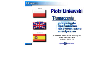 Piotr Liniewski Tłumaczenia - Tłumacz Języka Angielskiego Nysa