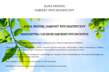 Alina Hennel Gabinet Psychiatryczny - Pomoc Psychologiczna Ryki