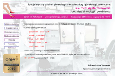 Gabinet ginekologiczny Lek. med. Agata Tarnowska - Gabinet Ginekologiczny Sanok