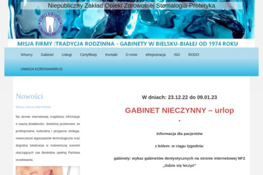 Niepubliczny Zakład Opieki Zdrowotnej  Stomatologia – Protetyka - Leczenie Kanałowe Bielsko-Biała