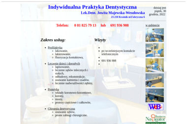 Indywidualna Praktyka Dentystyczna - Lek. Dent. Jowita Majewska-Wesołowska - Gabinet Dentystyczny Kraśnik