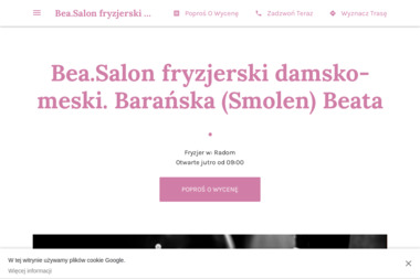 Bea. Zakład fryzjerski damsko- meski. Smoleń B. - Fryzjer Radom